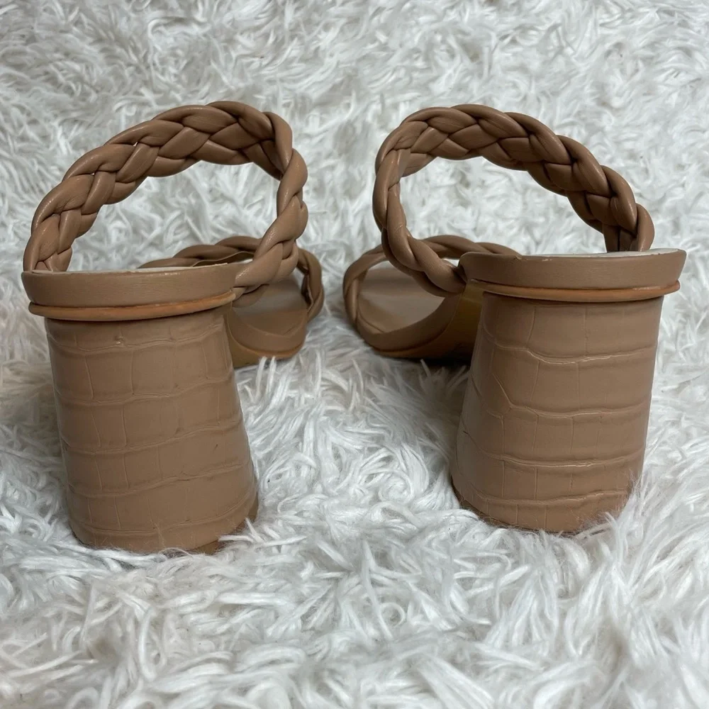 Paily Braided Double Strap High Heel Sandals | Nude Cafe - Picture 4 of 14